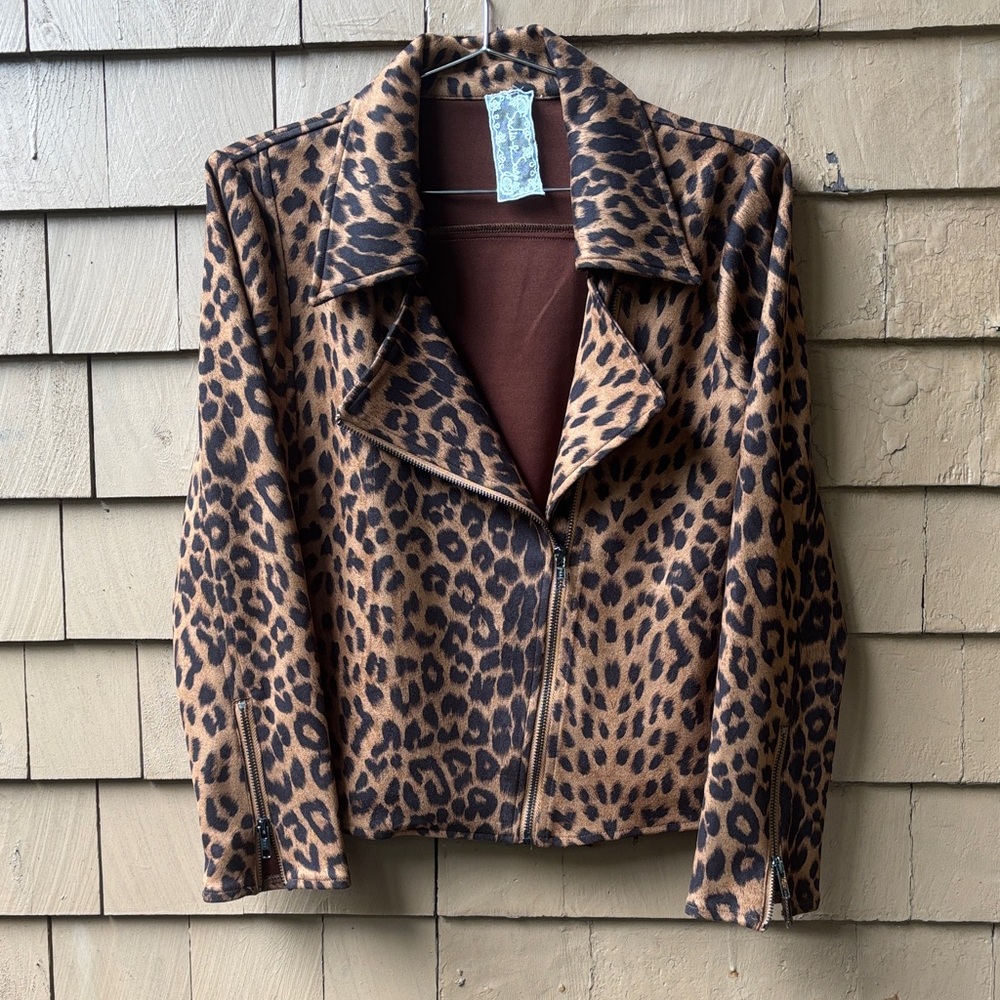 Leopard Print Moto Jacket